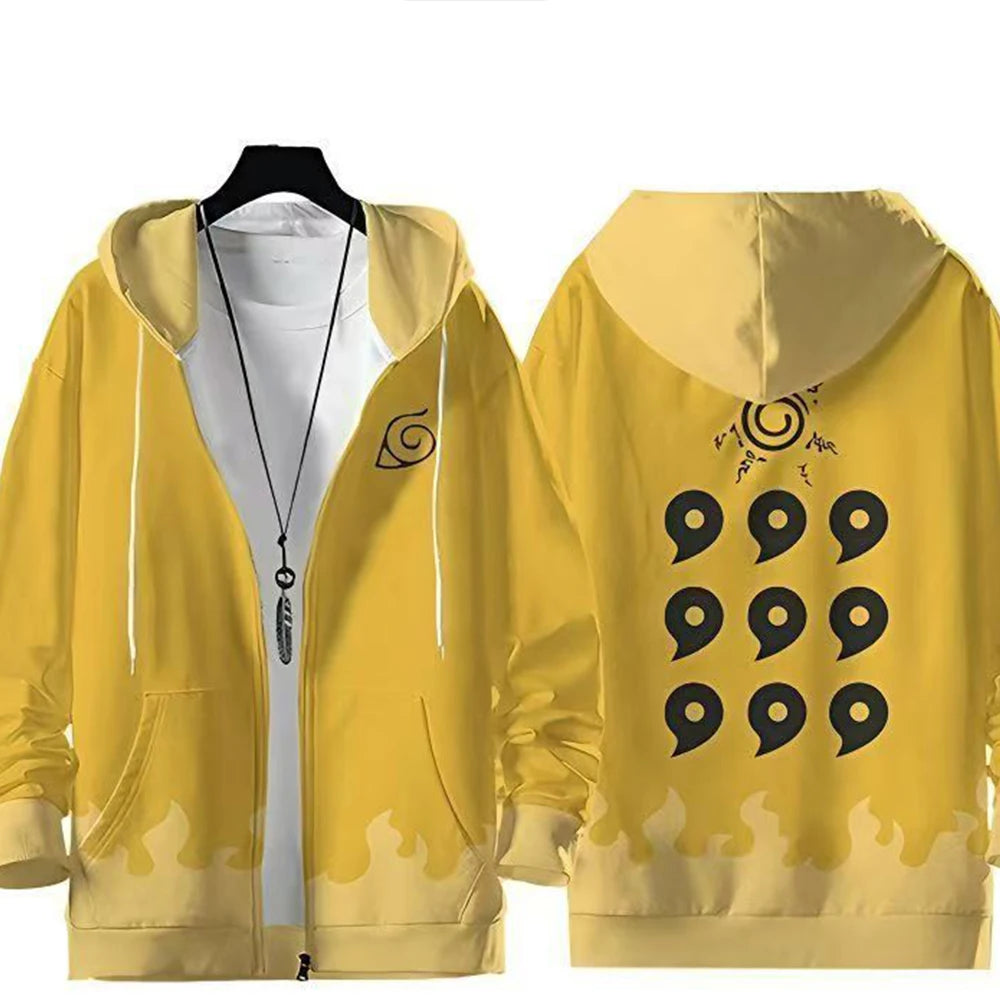 Plus size Naruto Minato Namikaze Hokage Zip Up Hoodie