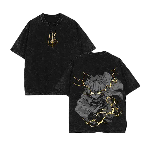 Demon Slayer Acid Washed T-shirt Oversized T-shirt