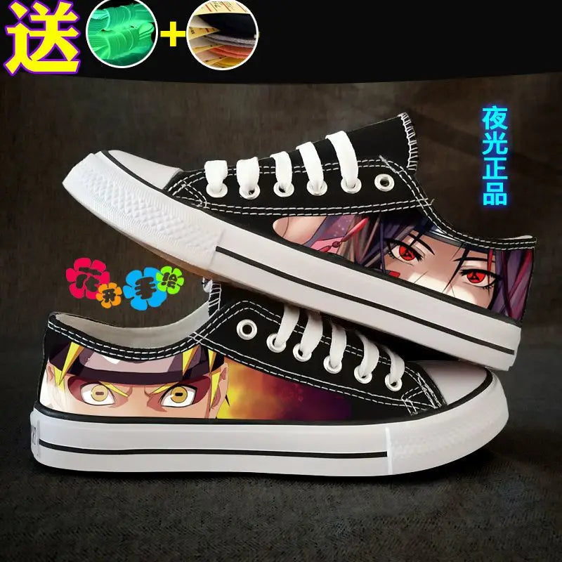 Anime Kids Canvas Glowing Shoes Naruto Sasuke