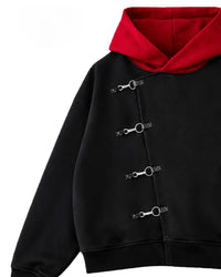 Red Itadori Hoodie Oversized Black Red Streetwear Jacket 3