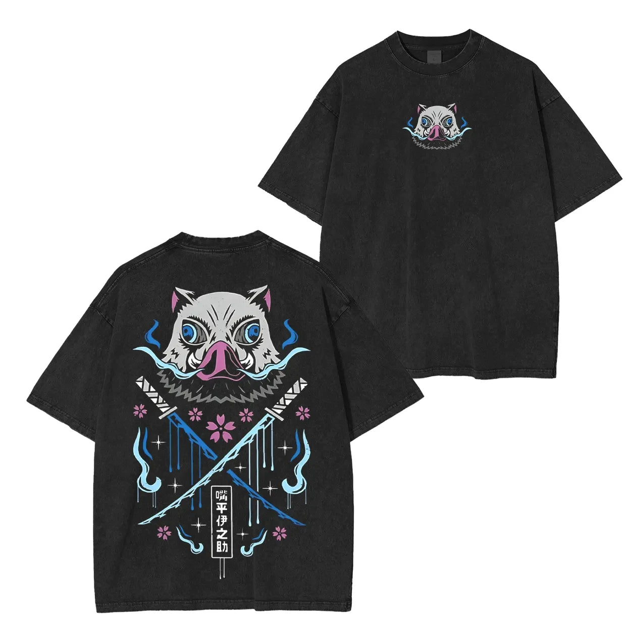 Demon Slayer Vintage Washed Graphic T Shirt