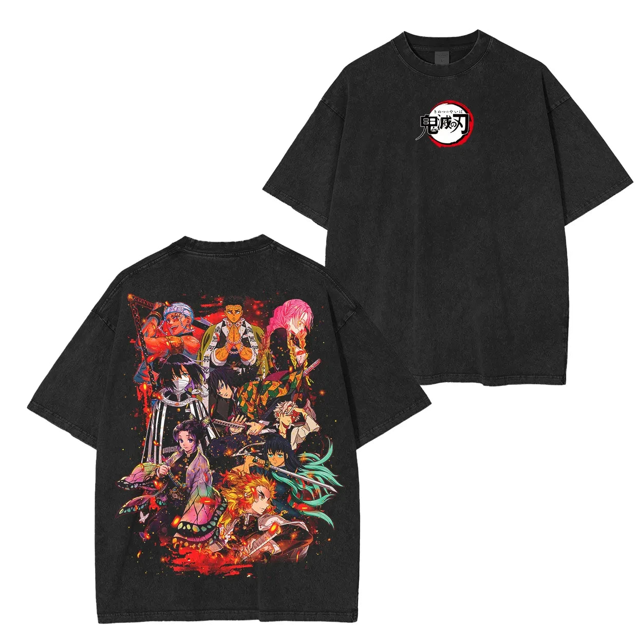 Demon Slayer Vintage Washed Graphic T Shirt