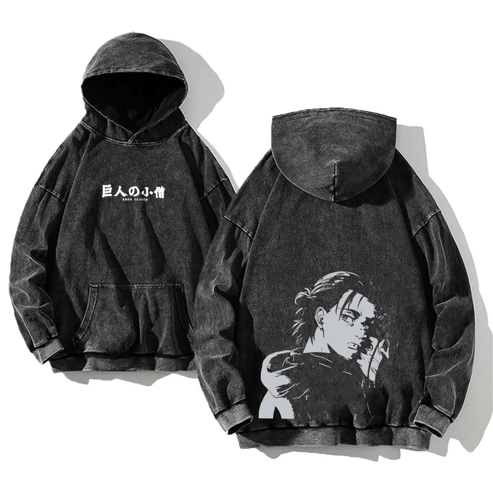 Acid Wash Attack on Titan Hoodie