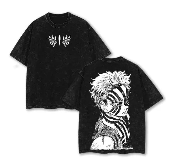Demon Slayer Acid Washed T-shirt Oversized T-shirt