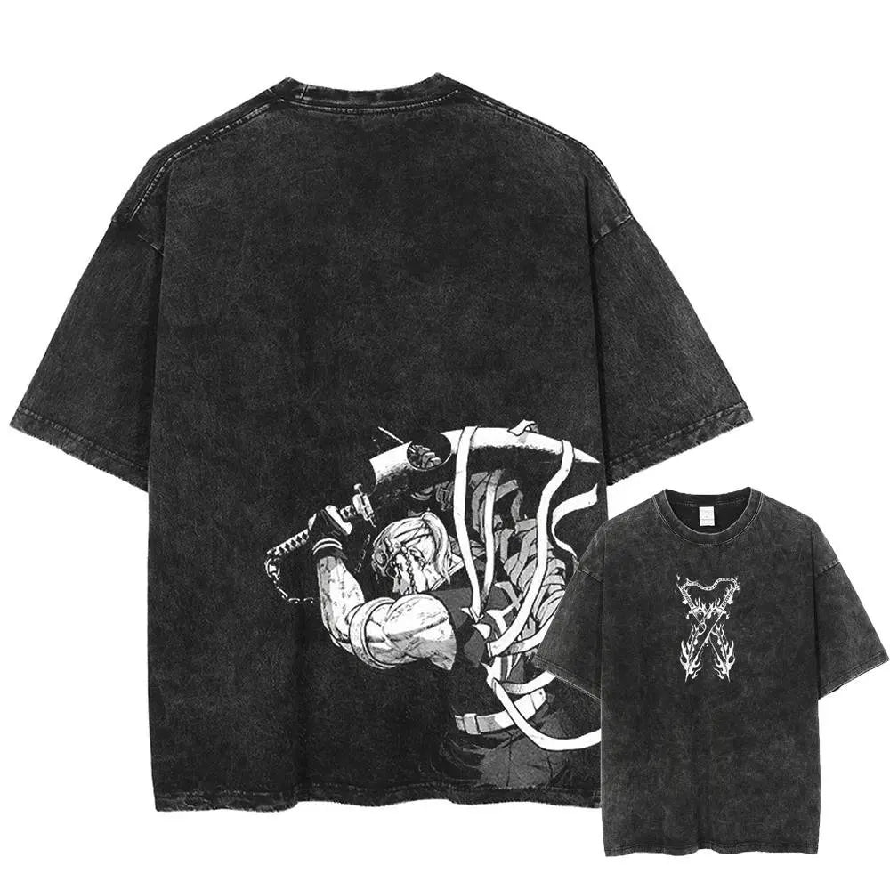 Demon Slayer Men's Acid Washed T-shirts