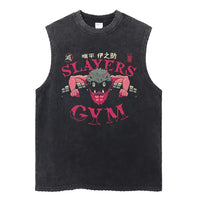 Demon Slayer Printed Men's Tank Tops Summer Y2k Washed 6
