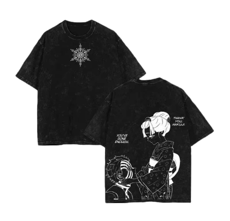 Demon Slayer Acid  Washed oversized T-Shirt