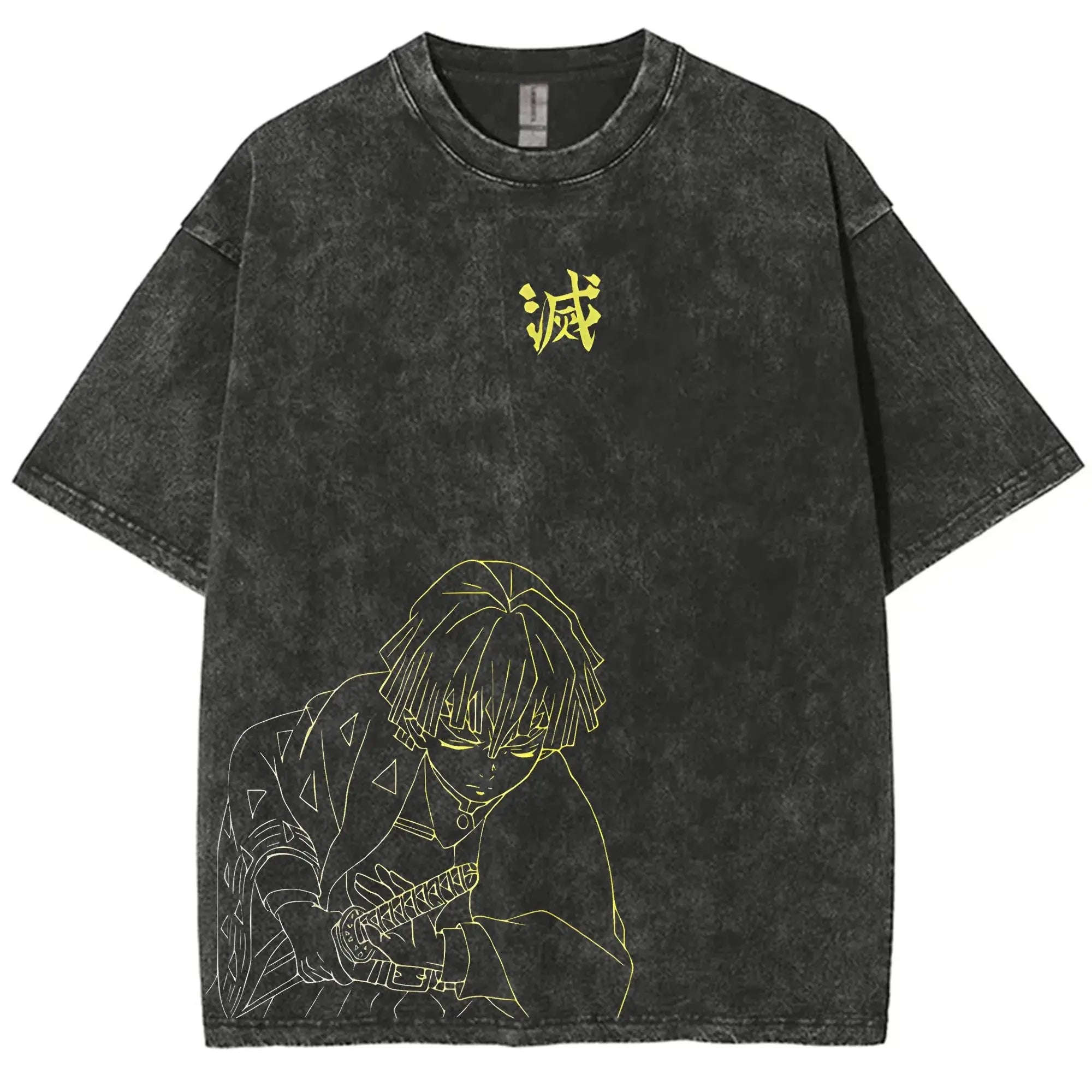 Demon Slayer acid Washed Graphic T-shirt