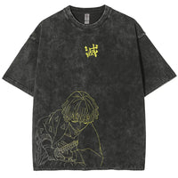 Demon Slayer Acid Washed Graphic T-Shirt 5