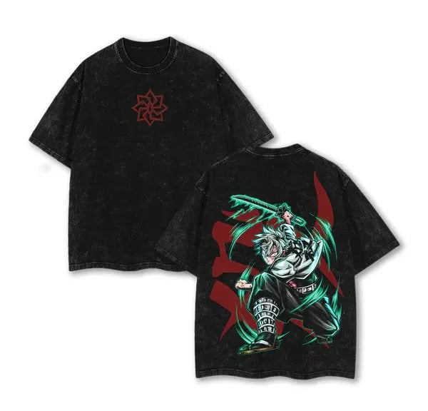 Demon Slayer Acid Washed T-shirt Oversized T-shirt