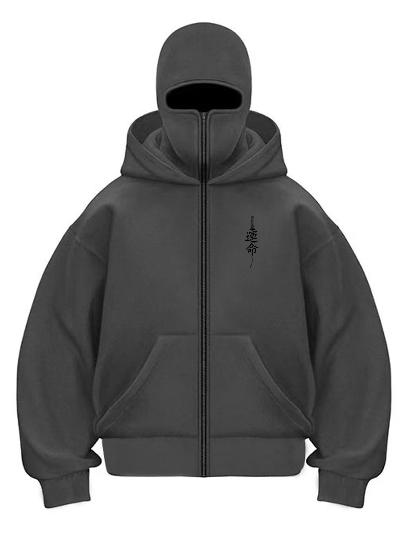 Balaclava Hoodie "Unmei" Japanese Samurai Katana