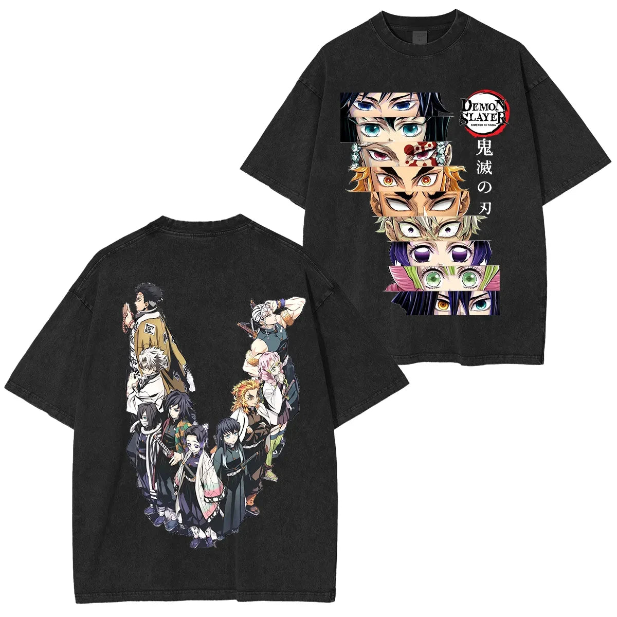Demon Slayer Vintage Washed Graphic T Shirt