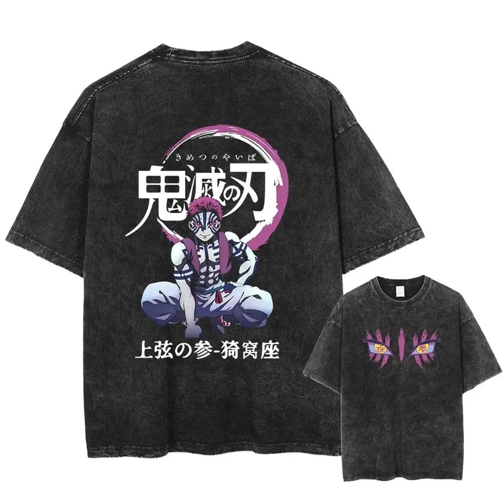 Demon Slayer Men's Acid Washed T-shirts