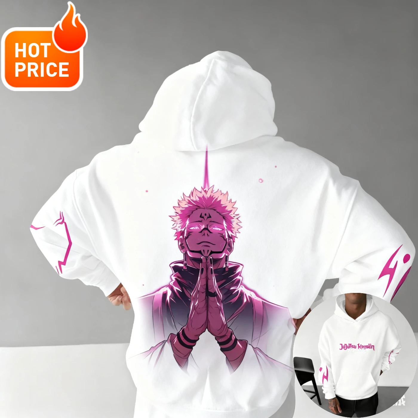 Jujutsu Kaisen Sukuna Harajuku Hoodie Men