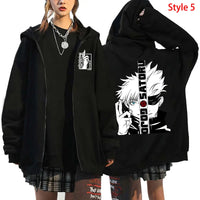 Satoru Gojo Zippered Hoodie Streetwear Men Clothing 4