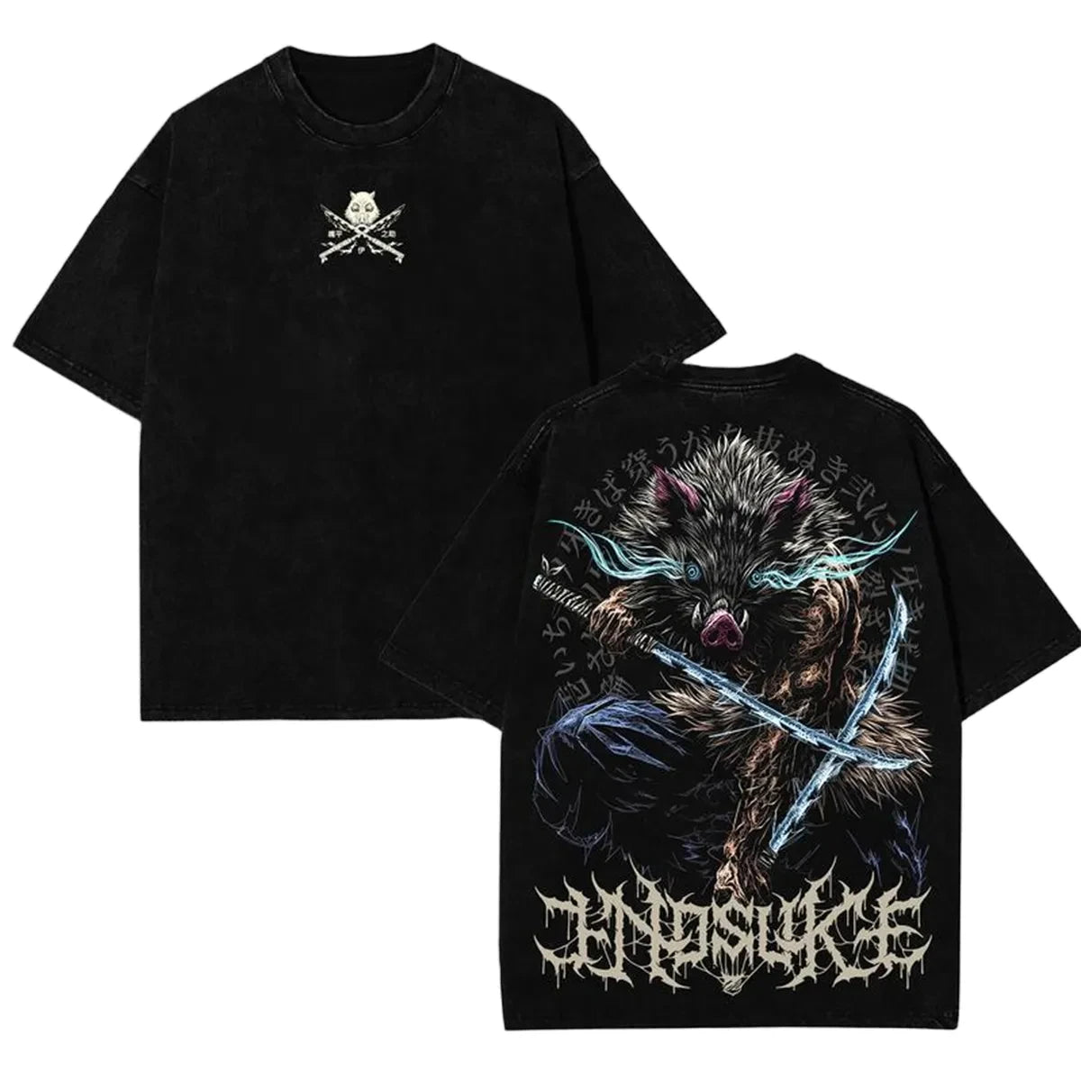 Demon Slayer Vintage Washed Graphic T Shirt