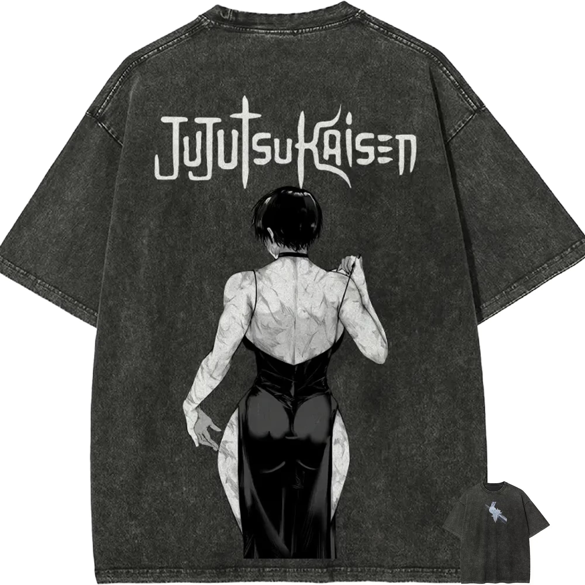 Maki Zenin Jujutsu Kaisen Acid Washed T-Shirt