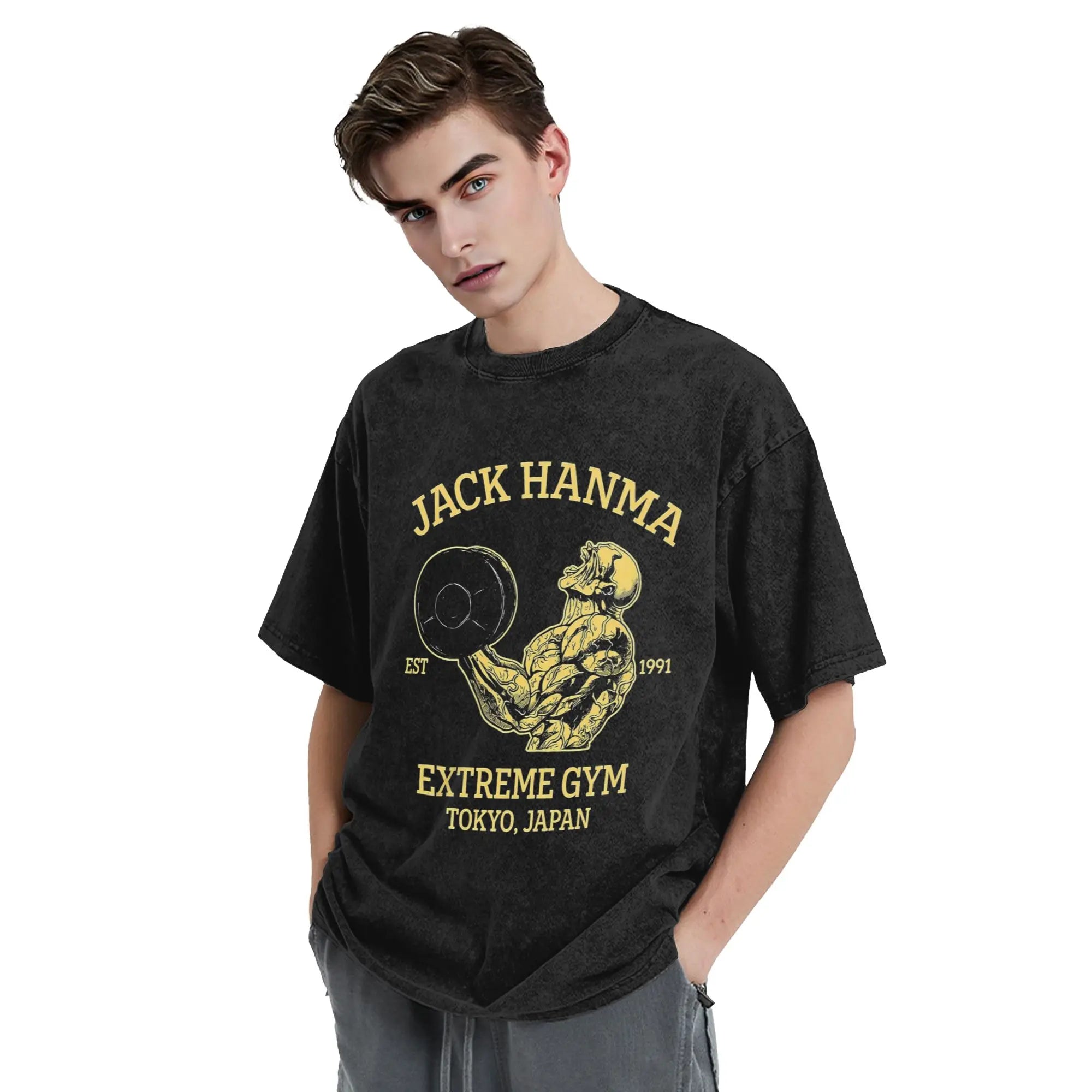 Jack Hanma Baki the Grappler Washed T Shirt