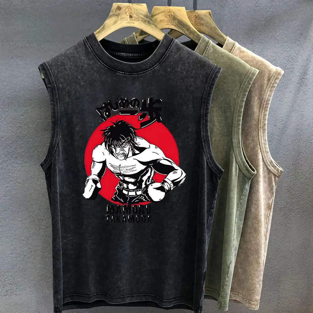 Hajime No Ippo Tank Top Vintage Wash
