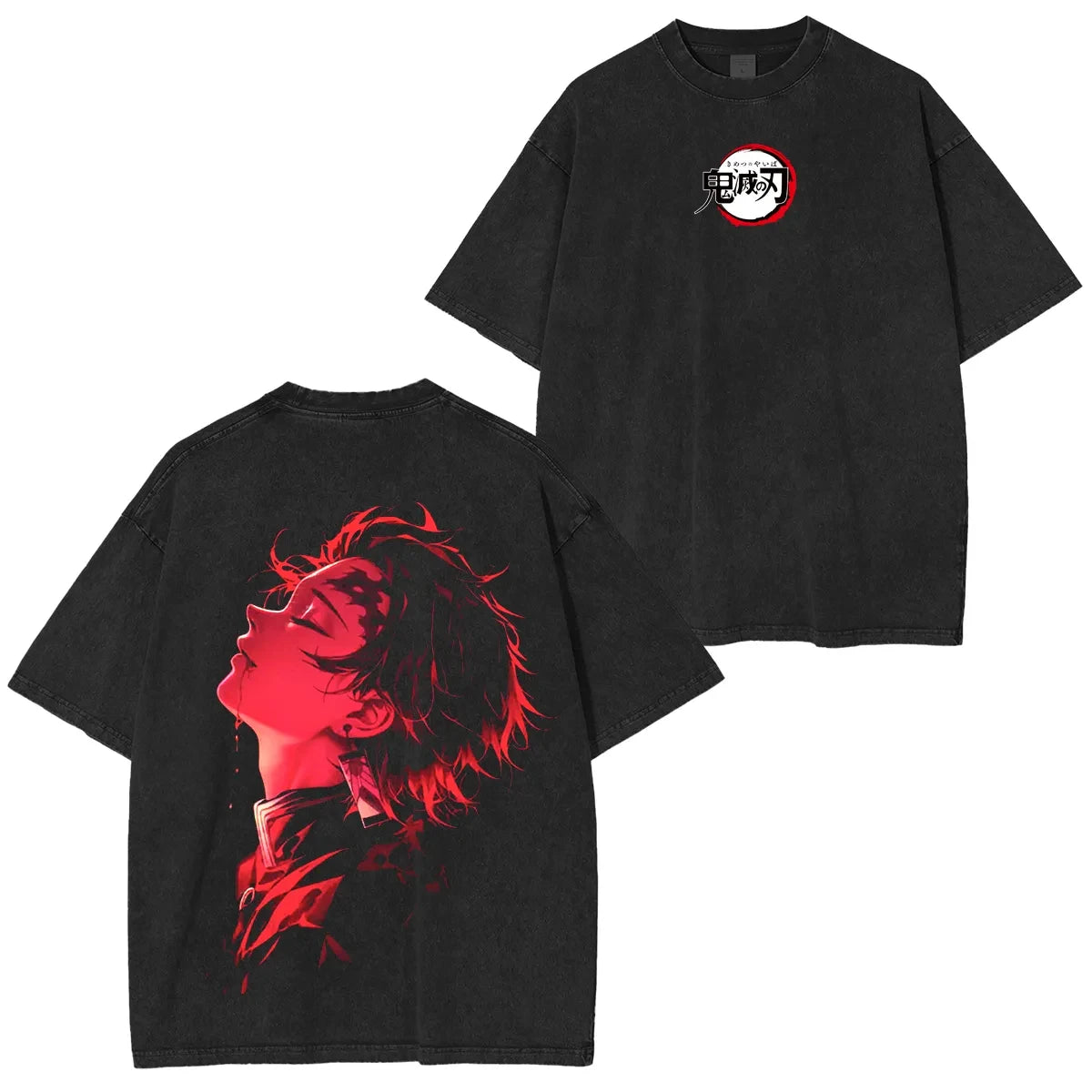 Demon Slayer Vintage Washed Graphic T Shirt