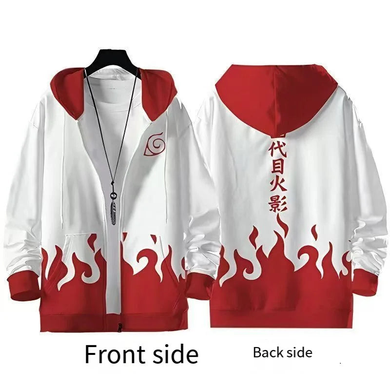 Plus size Naruto Minato Namikaze Hokage Zip Up Hoodie