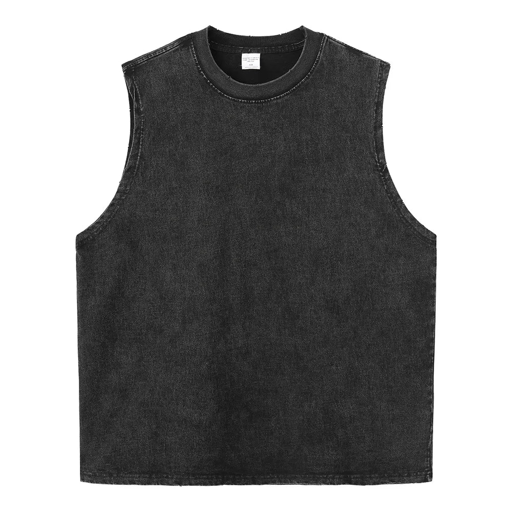 Jujutsu Kaisen Gym Vest Acid Washed Sleeveless Shirt
