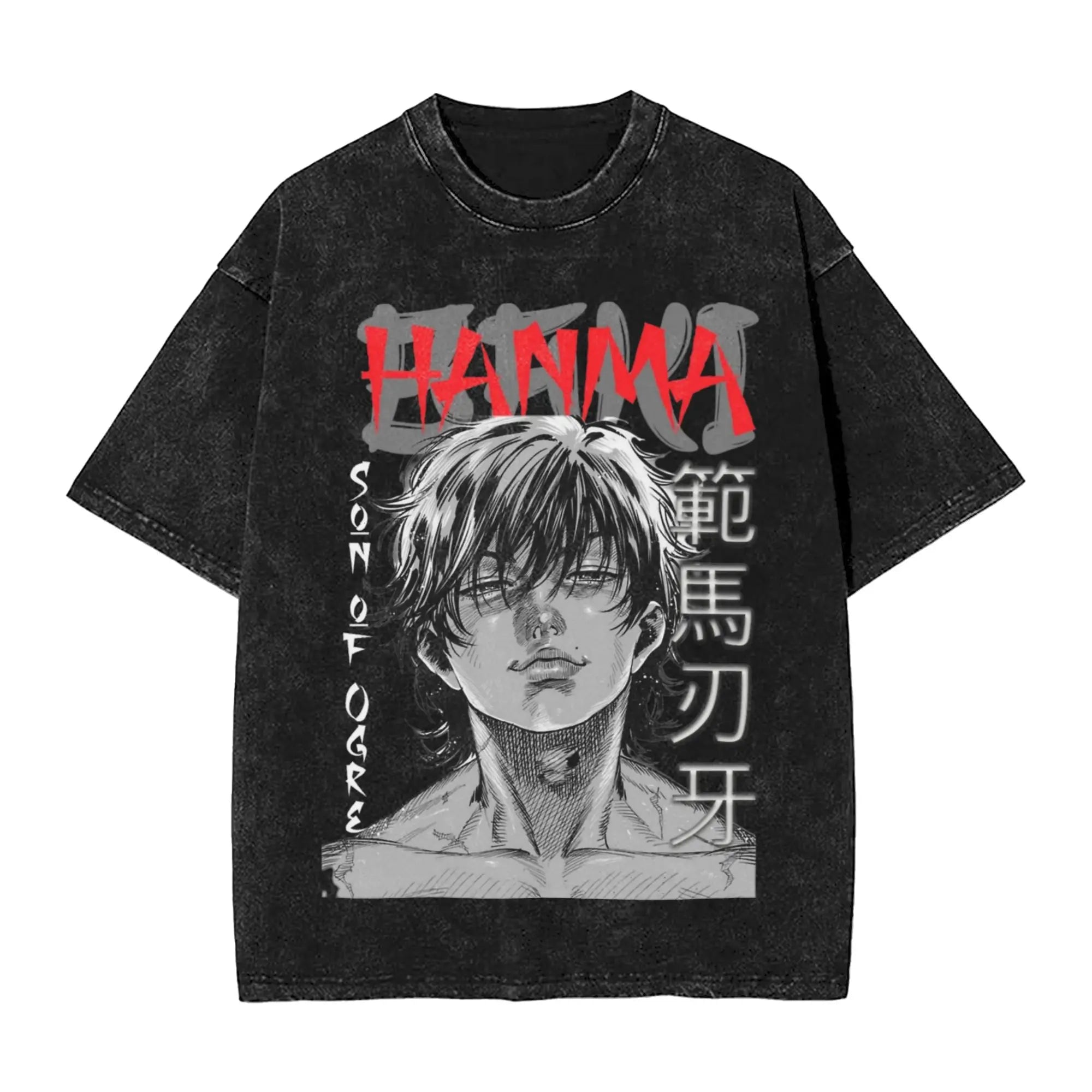 Jack Hanma Baki the Grappler Washed T Shirt