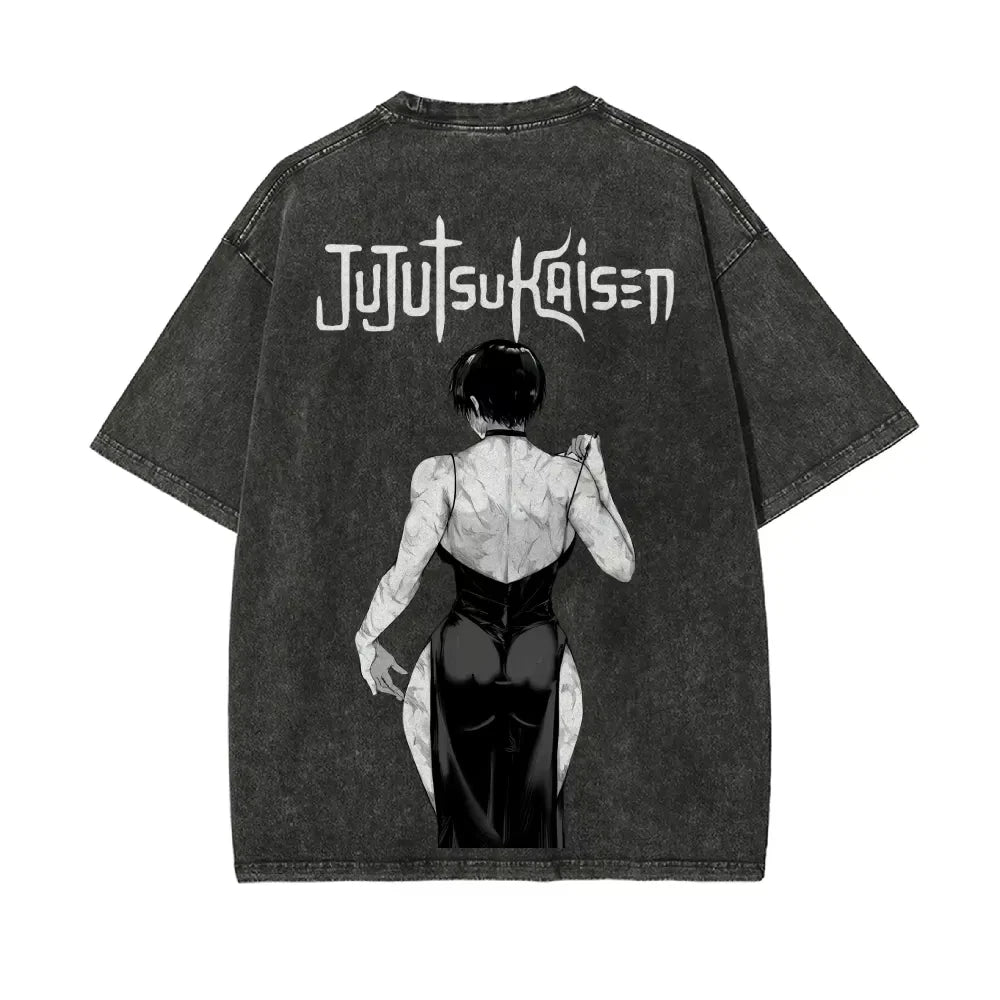 Maki Zenin Jujutsu Kaisen Acid Washed T-Shirt