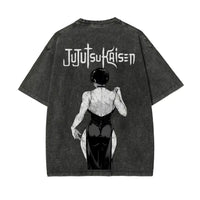 Maki Zenin Jujutsu Kaisen Acid Washed Tee
