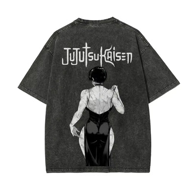 Maki Zenin Jujutsu Kaisen Acid Washed Tee