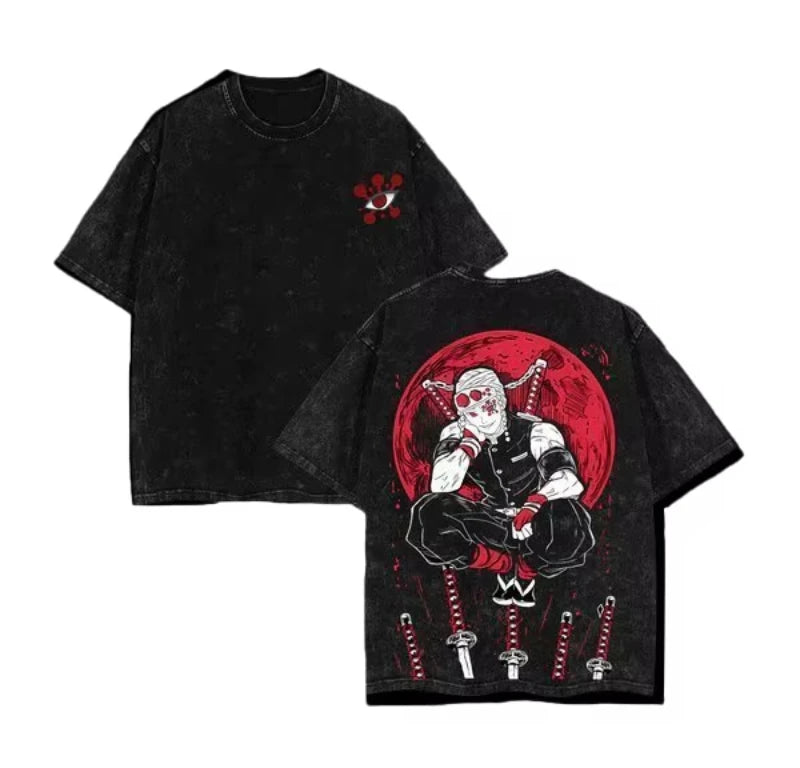 Demon Slayer Acid  Washed oversized T-Shirt