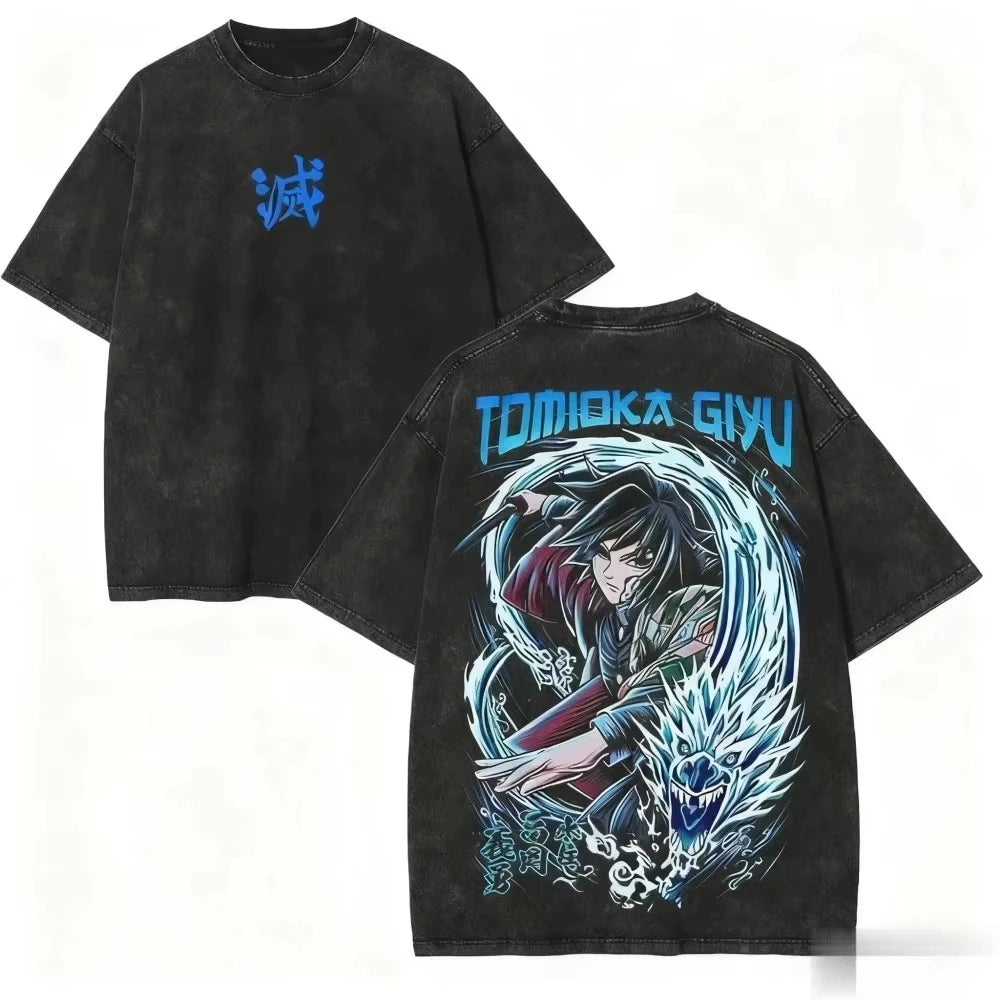 Demon Slayer Giyuu Acid Washed T-Shirt
