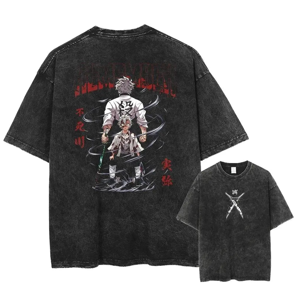 Demon Slayer Men's Acid Washed T-shirts