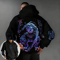 Demon Slayer Halloween Hoodie Men's New Hashibira Inosuke Anime Casual 1