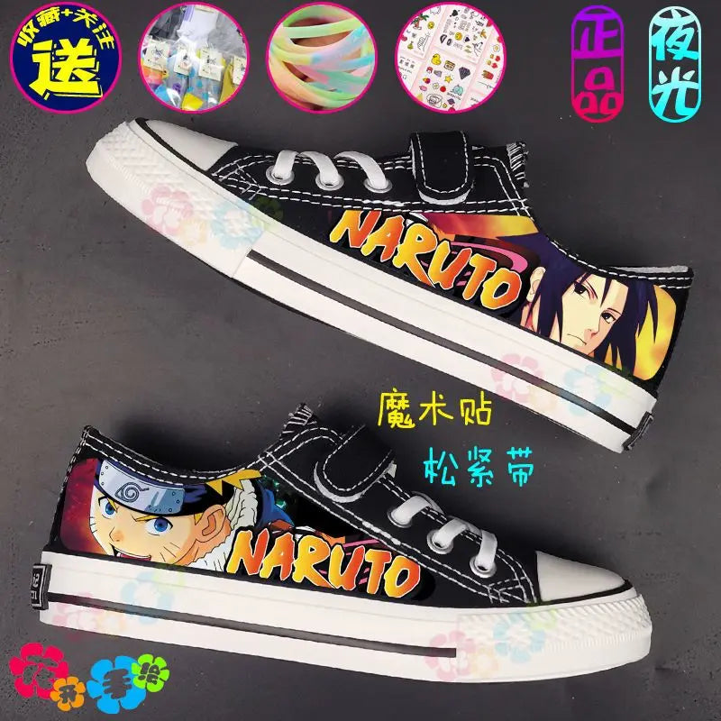 Anime Kids Canvas Glowing Shoes Naruto Sasuke