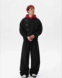 Red Itadori Hoodie Oversized Black Red Streetwear Jacket 4