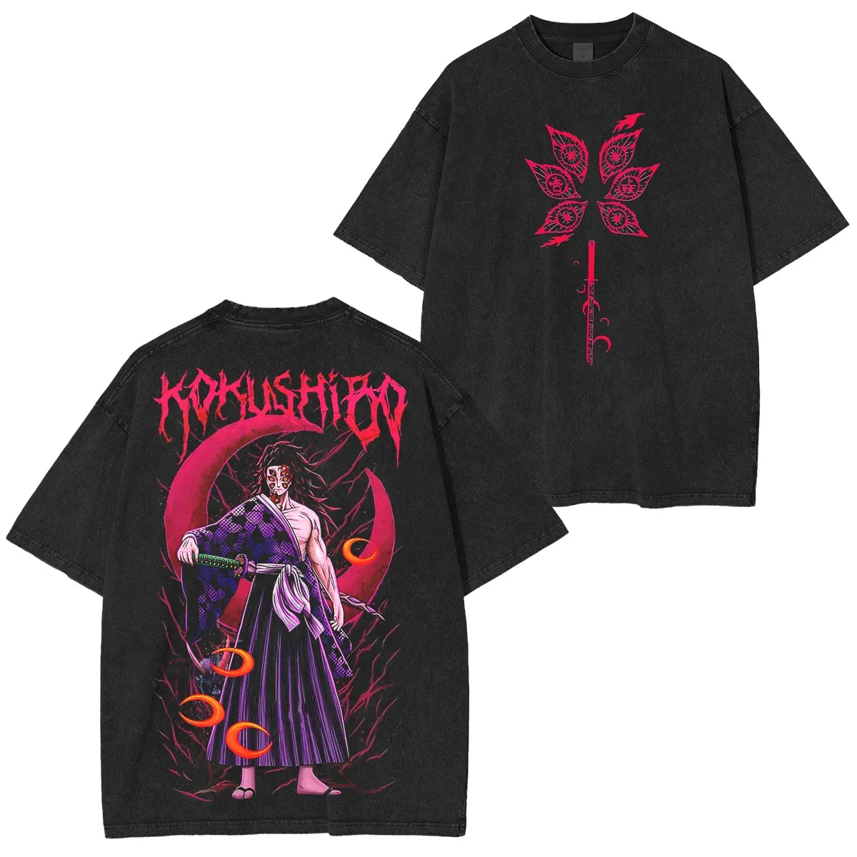 Demon Slayer Vintage Washed Graphic T Shirt