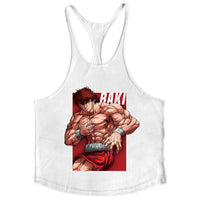 Baki Graphic Cotton Tank Tops Y-Back Vest Gym Muscle 5