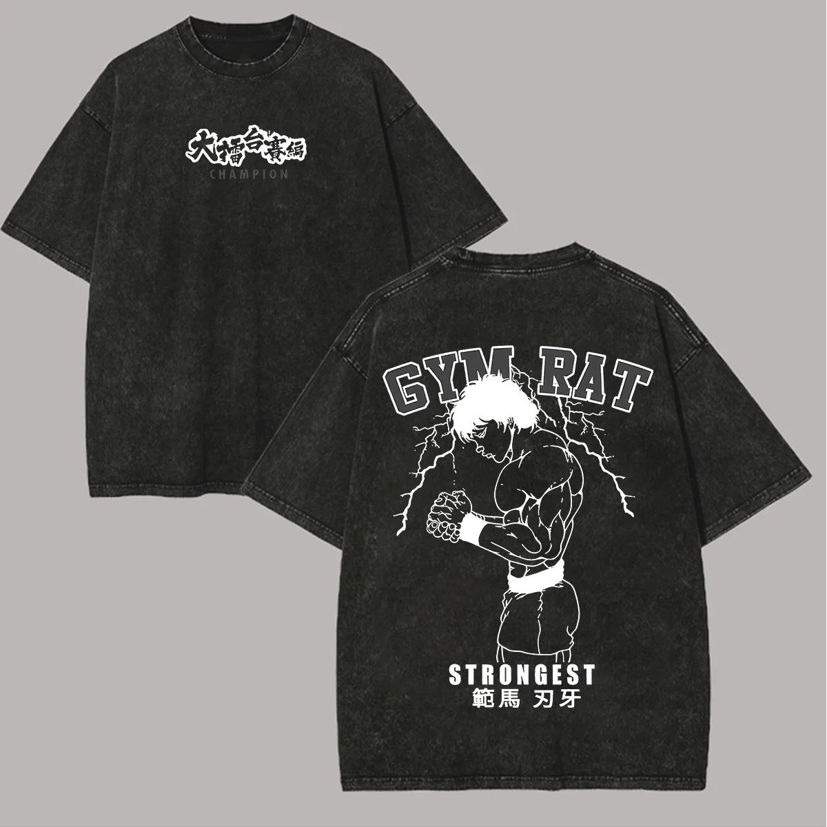 Baki Hanma hot product New Model Washed T-shirt personality Clothes Retro Fashion Streetwear Trendy Couples Classic high quality