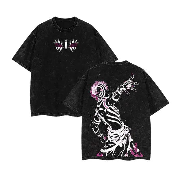 Demon Slayer Acid Washed T-shirt Oversized T-shirt