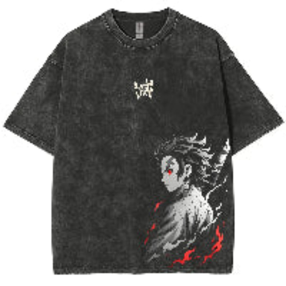 Demon Slayer acid Washed Graphic T-shirt