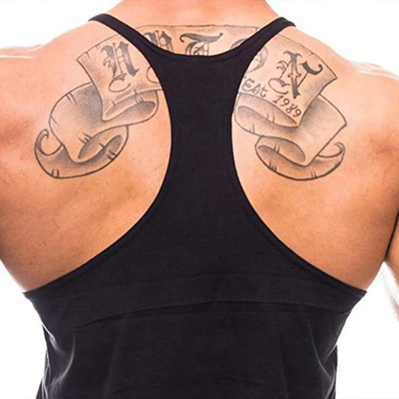 Baki Tank Tops Y-Back Vest Gym Muscle Training Athletic Workout Undershirt