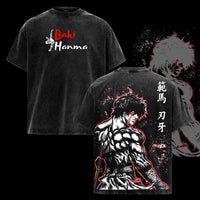 Hanma Baki Retro Washed Oversized Tee 4