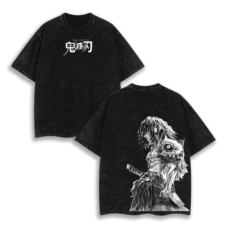 Demon Slayer Acid  Washed oversized T-Shirt
