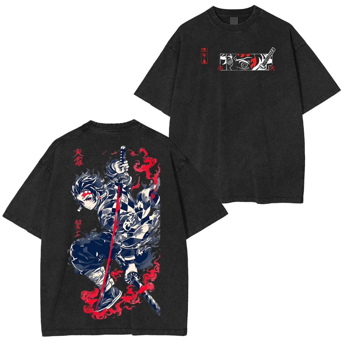 Demon Slayer Vintage Washed Graphic T Shirt