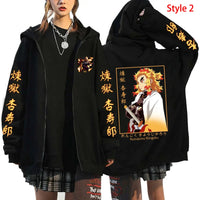 Rengoku Kyoujurou Casual Harajuku Zipper Hoodie 5