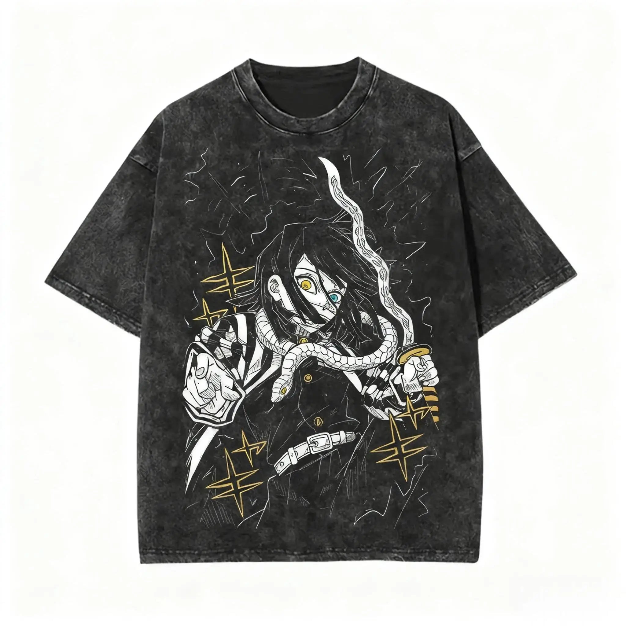 Demon Slayer acid Washed Graphic T-shirt