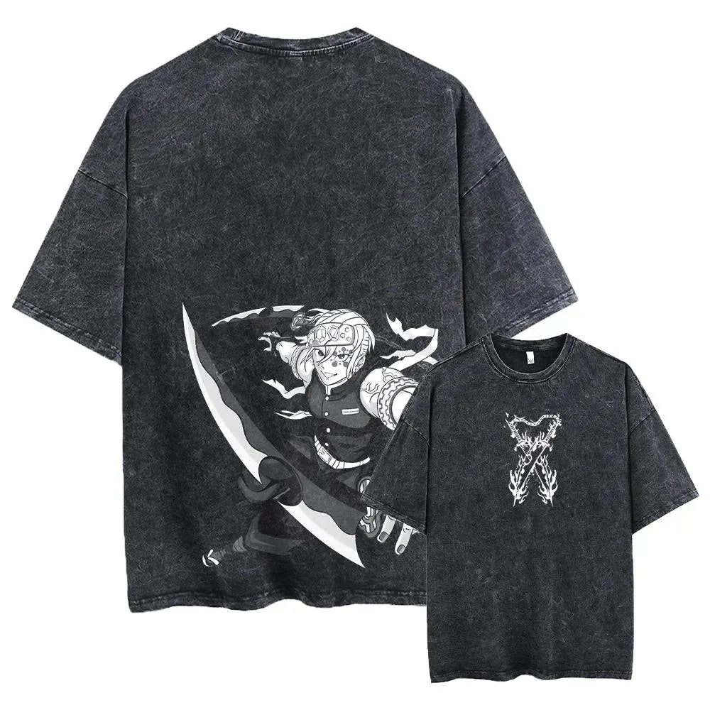 Demon Slayer Men's Acid Washed T-shirts