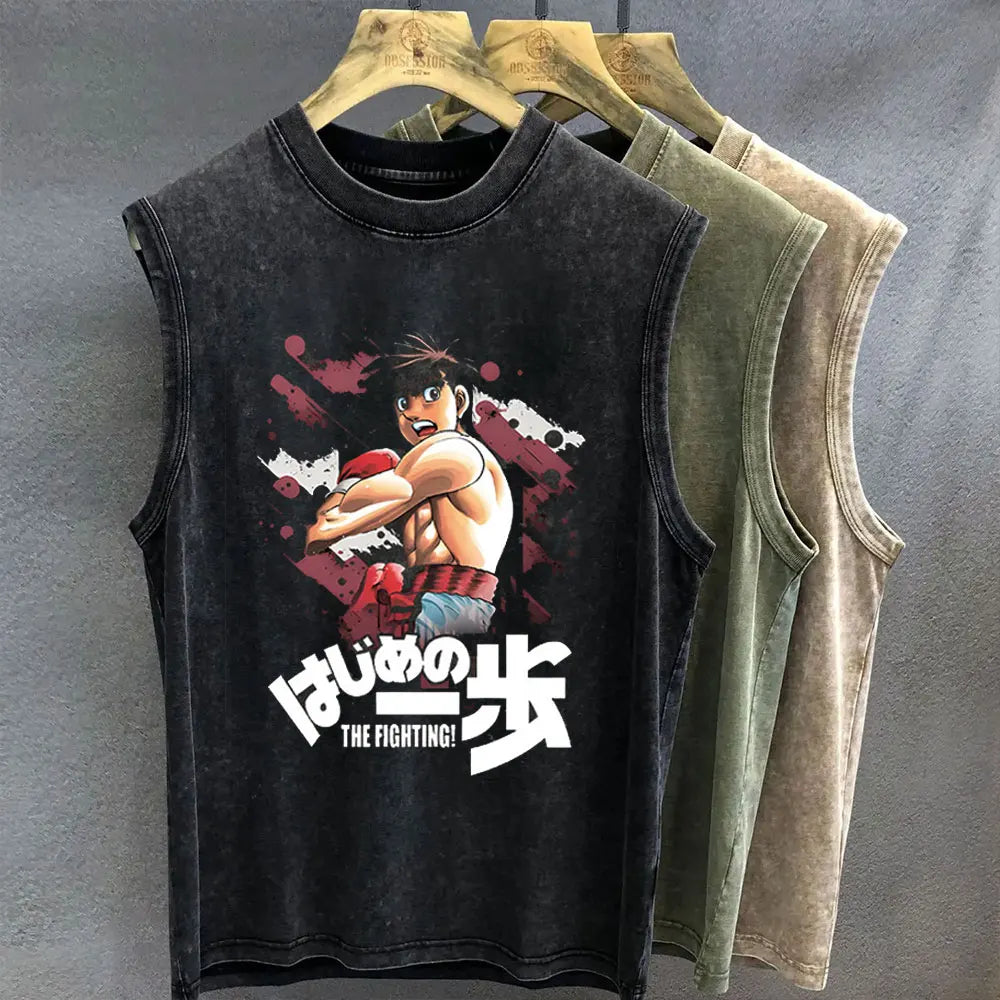 Hajime No Ippo Tank Top Vintage Wash
