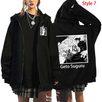 Satoru Gojo Zippered Hoodie Streetwear Men Clothing 5